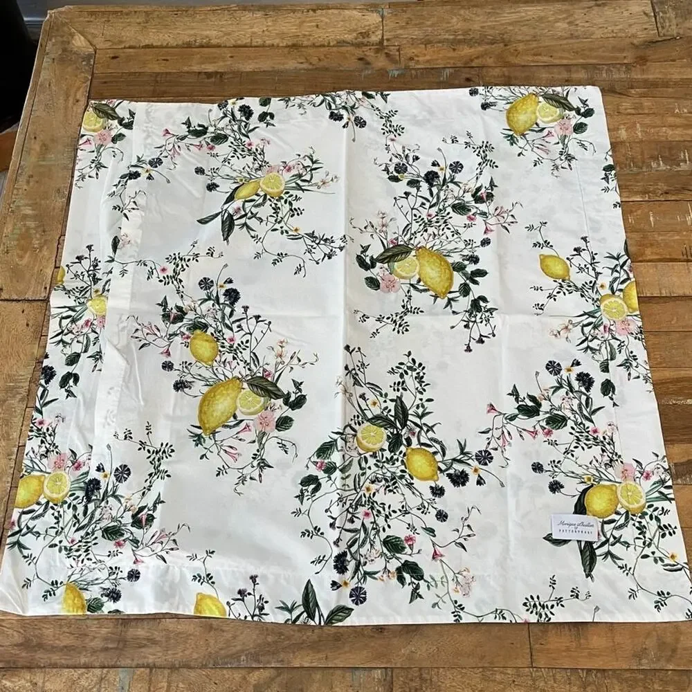 Pottery Barn Monique Lhuillier Positano Comforter & Sham 99 x 91 Lemon Print